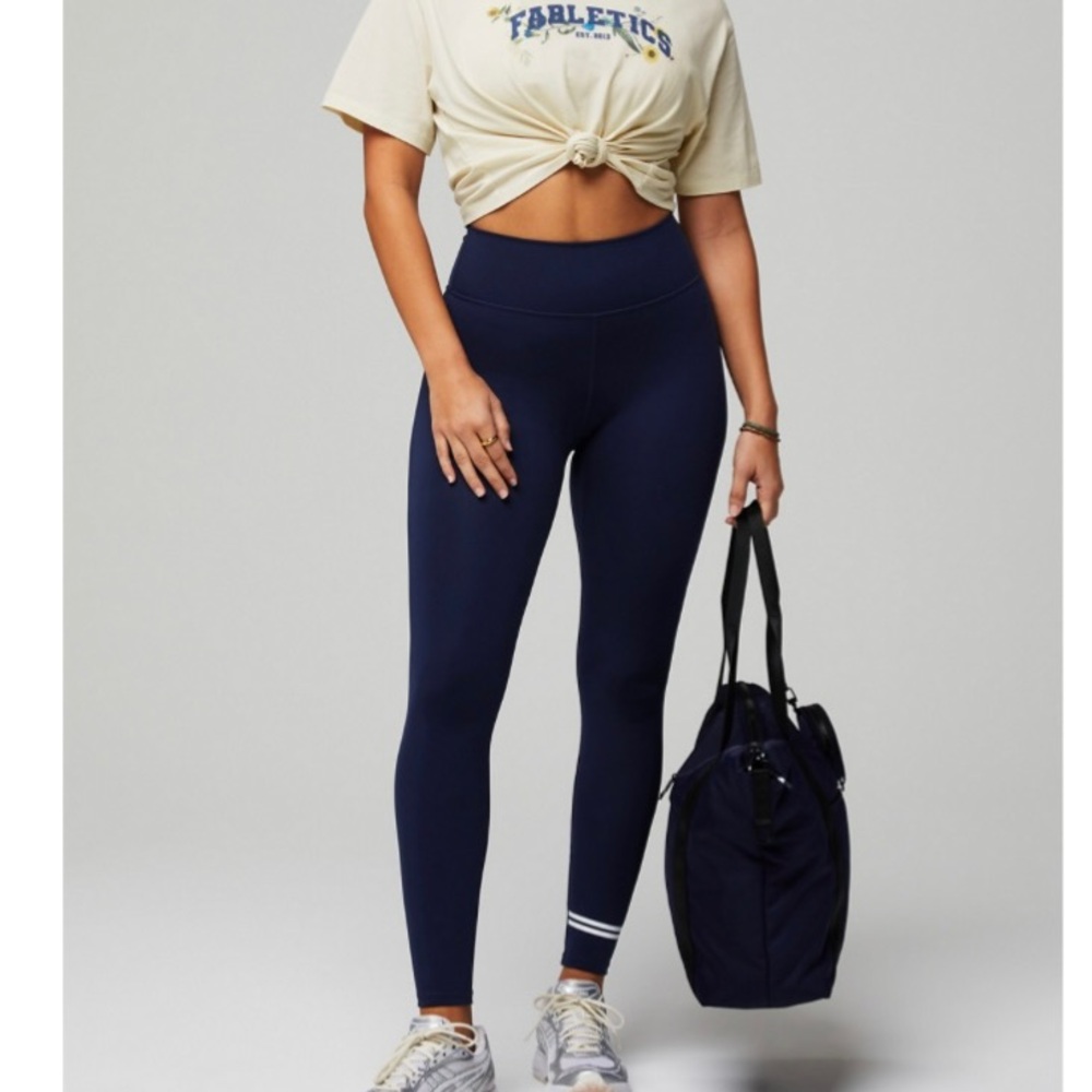 Fabletics Women's Anywhere Motion 365 High Waisted Navy Leggings